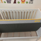 IKEA Sundvik white baby cot with mattress, fitted sheets and cot bumpers, almost new condition, convertible toddler bed design
