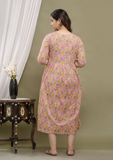Women A-line Pink Midi/Calf Length Dress
