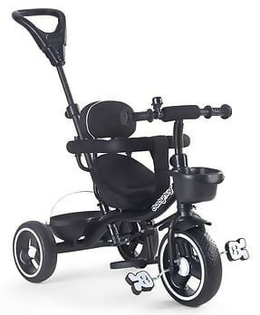 BABYHUG Stalwart Plug & Play Tricycle With Parental Handle & Seat Cover – Black