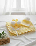 Childsafe Acrylic Yarn Handmade Cap, Booties and Blanket Set