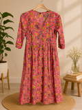 Women A-line Pink Midi/Calf Length Dress