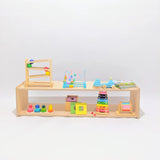 Shop now for the B4BRAIN Montessori Shelf, designed to promote independence and organization with a durable, child-friendly, and minimalist design perfect for any nursery or playroom!