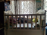 Wooden Baby Crib with Storage, Mattress & Bumper