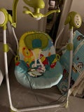 BABYHUG Gaiety Electronic Swing with Timer & 5-Point Safety Harness – Blue Green