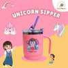 ILEARNNGROW Unicorn Sipper + Unicorn Eraser + Unicorn Wallet