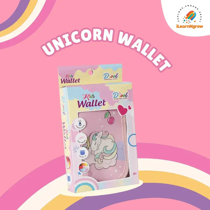 ILEARNGROW Unicorn Sipper + Unicorn Eraser + Unicorn Wallet