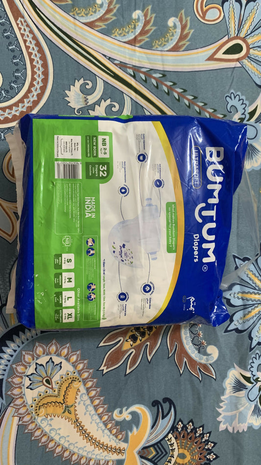 BUMTUM Newborn Baby Diapers (32 Pieces) - PyaraBaby