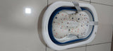 Babyhug Foldable Bathtub with Printed Cushion - Blue White