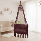The Top Knott Brick Bliss Macramé Baby Bassinet – Handcrafted Hanging Cradle for Newborns