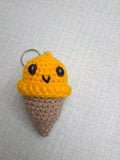 Crochet ice-cream cone key chain