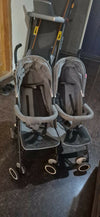 BABYHUG Twin Stroller/Pram – Black & Grey
