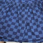 Blue checkered fabric on a white background