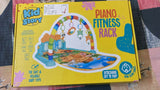 Children's fitness rack with colorful packaging on a surface