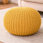 Knitted Cotton Heavy Pouf Stool – Premium Handcrafted Seating & Decor Accent