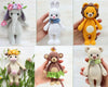 Crochet Cuddle Animals/ Crochet Handmade jungle animals softtoy/Crochet lion,Rabbit, bear,hippo,fox
