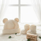 Crochet baby beanie and bootie set