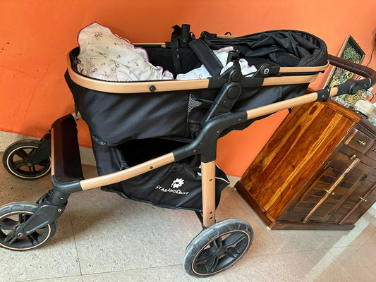 Enjoy convenience and comfort with the STAR AND DAISY Stroller cum Pram—versatile, stylish, and perfect for newborns to toddlers on the go!