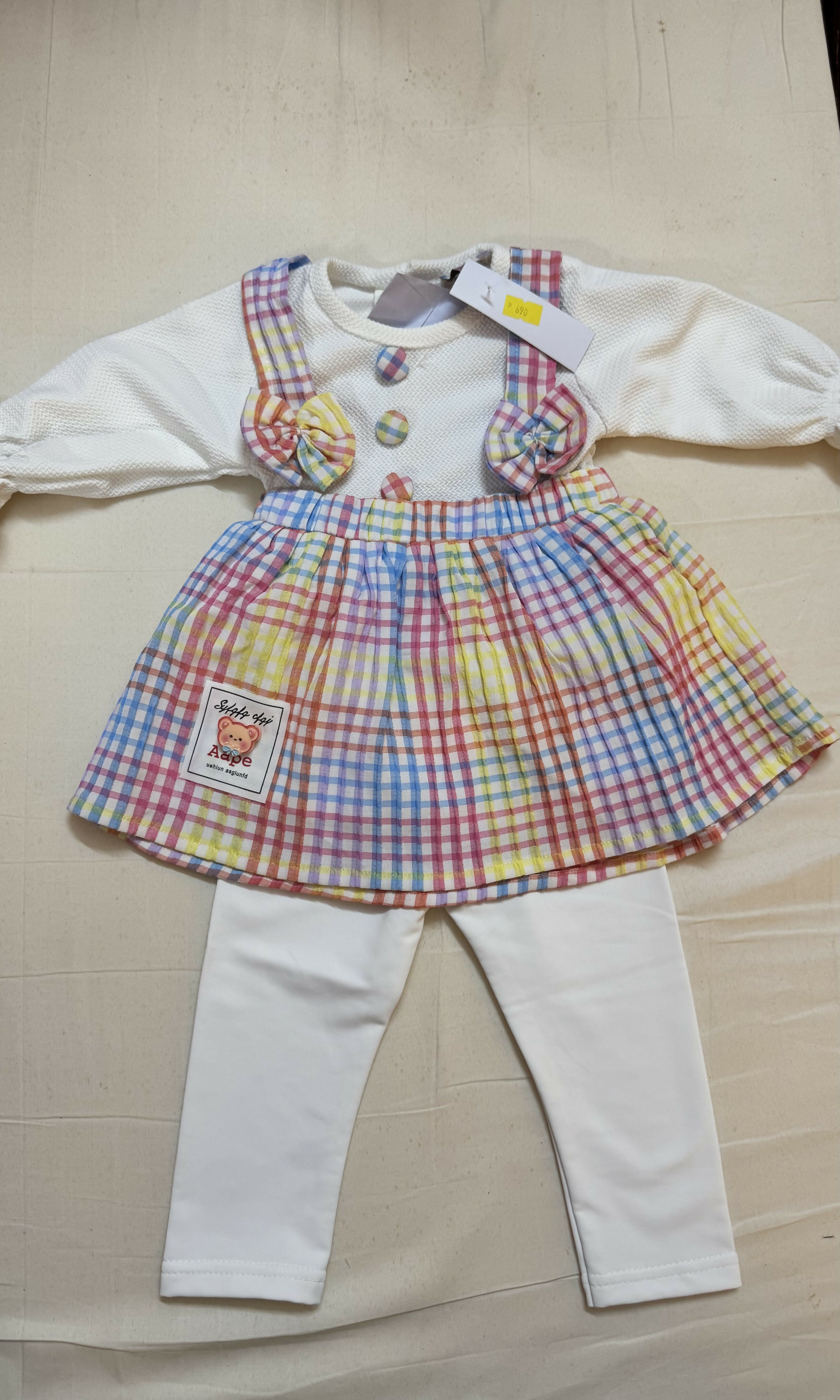 Baby Dress For Girls With Pant Set