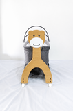 R for Rabbit Lullabies Woodsy Wooden Baby Cradle Bassinet With Mattress