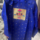 Indigo Paithani Peacock Patch Frock & Kurta Pajama Twinning Combo
