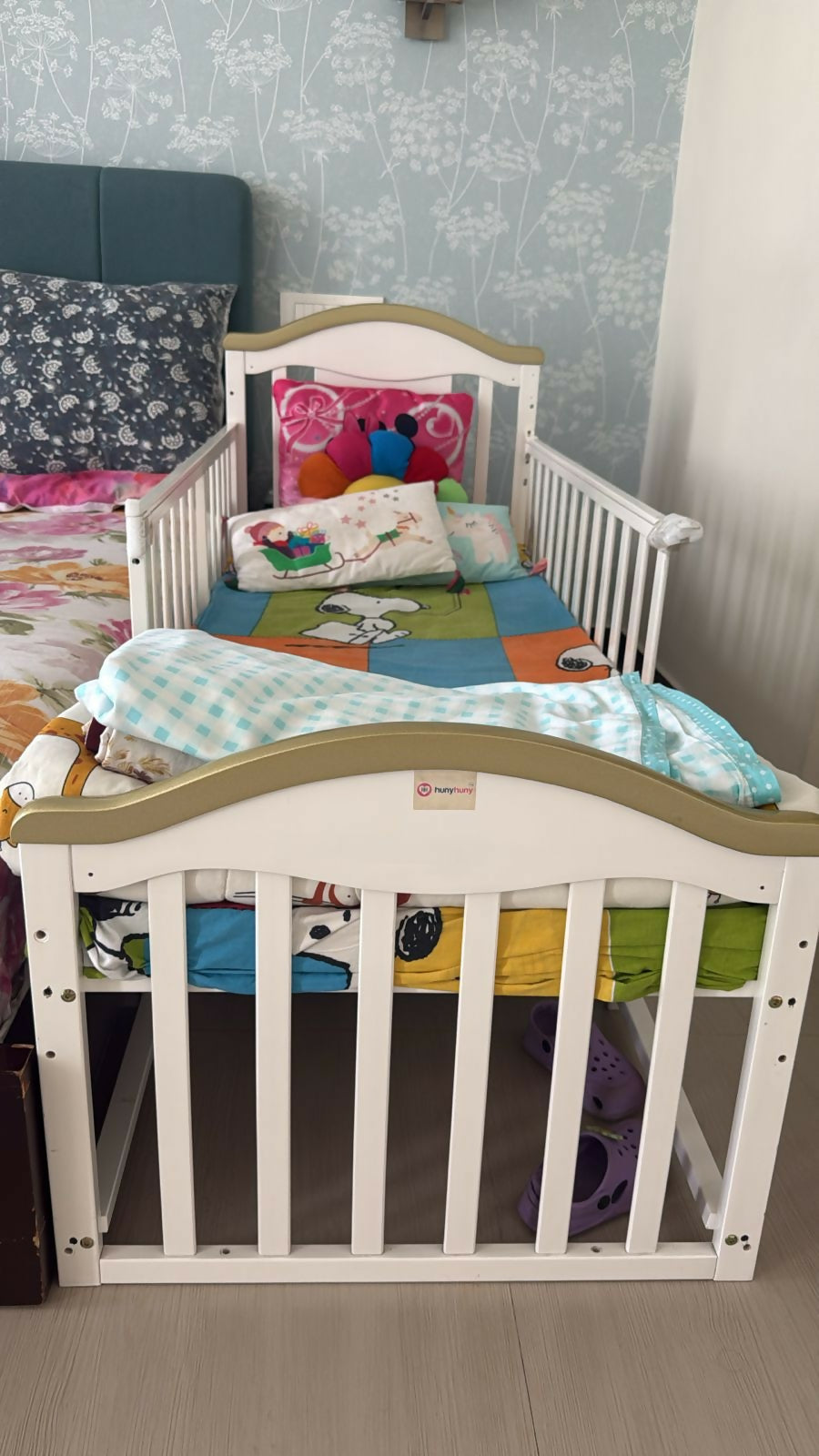 HUNY HUNY 12-in-1 baby cot, convertible baby cot with mattress, wooden baby bed India, multifunctional baby crib, long-lasting baby furniture