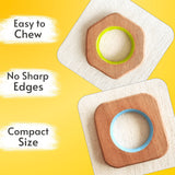 Explore shapes and soothe gums with Babycov's Cute Neem Wood Teethers - natural comfort for safe and playful chewing!