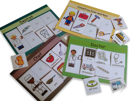 ZOOPLAY Community Helper and Their Tools Sorting Activity
