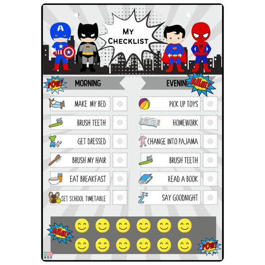 Daily Responsibility Chart - Superhero - PyaraBaby