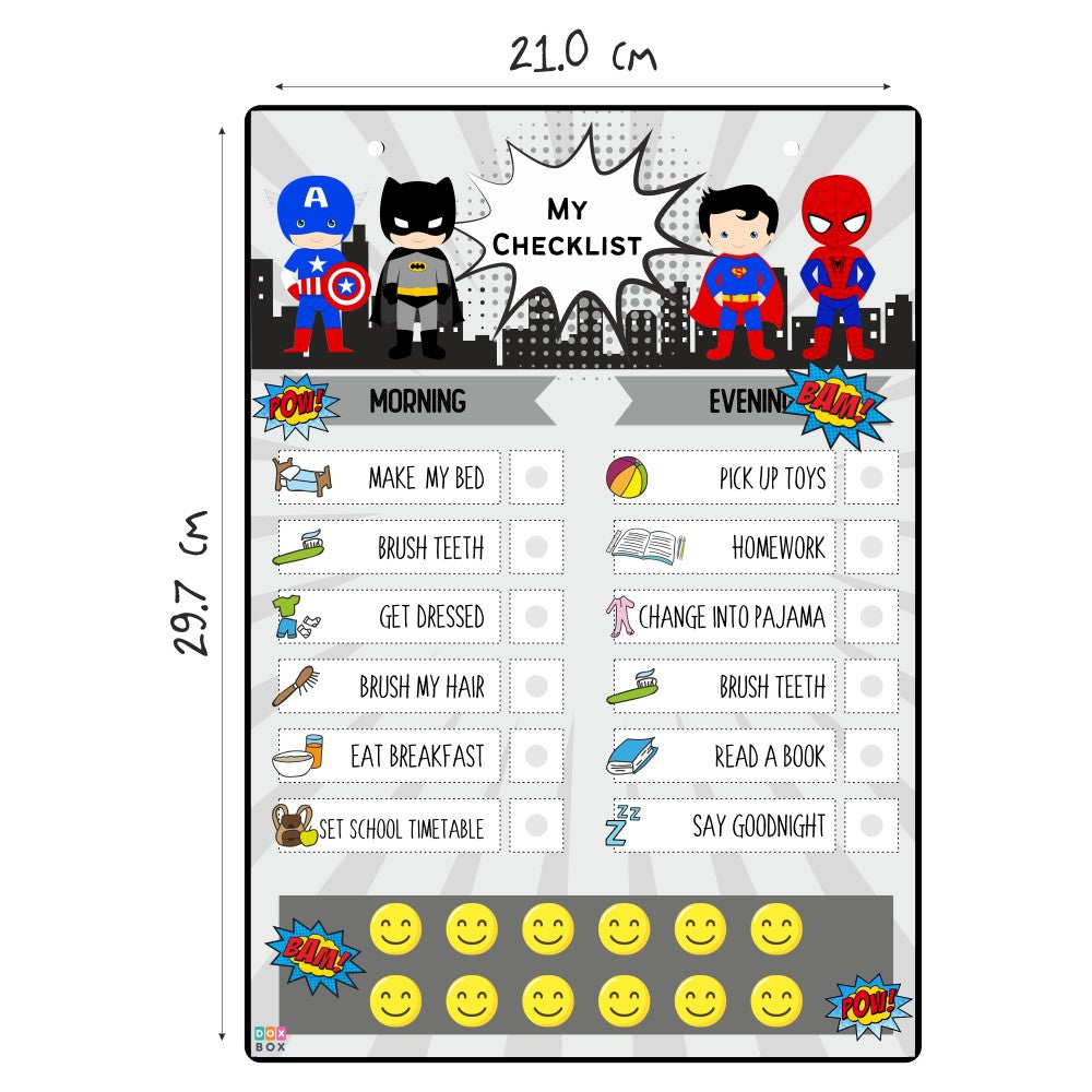 Daily Responsibility Chart - Superhero - PyaraBaby