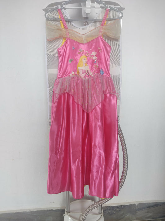 Barbie Dress/Frock 2 in 1 Pink and Yellow - PyaraBaby