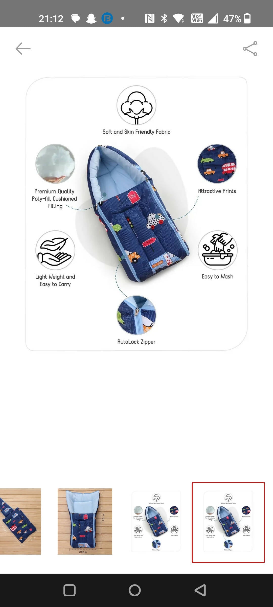 BABYHUG Sleeping Bag/Nest bag - PyaraBaby