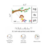 Phonics blends and diagraphs activity Flashcards- Pack of 32 - PyaraBaby