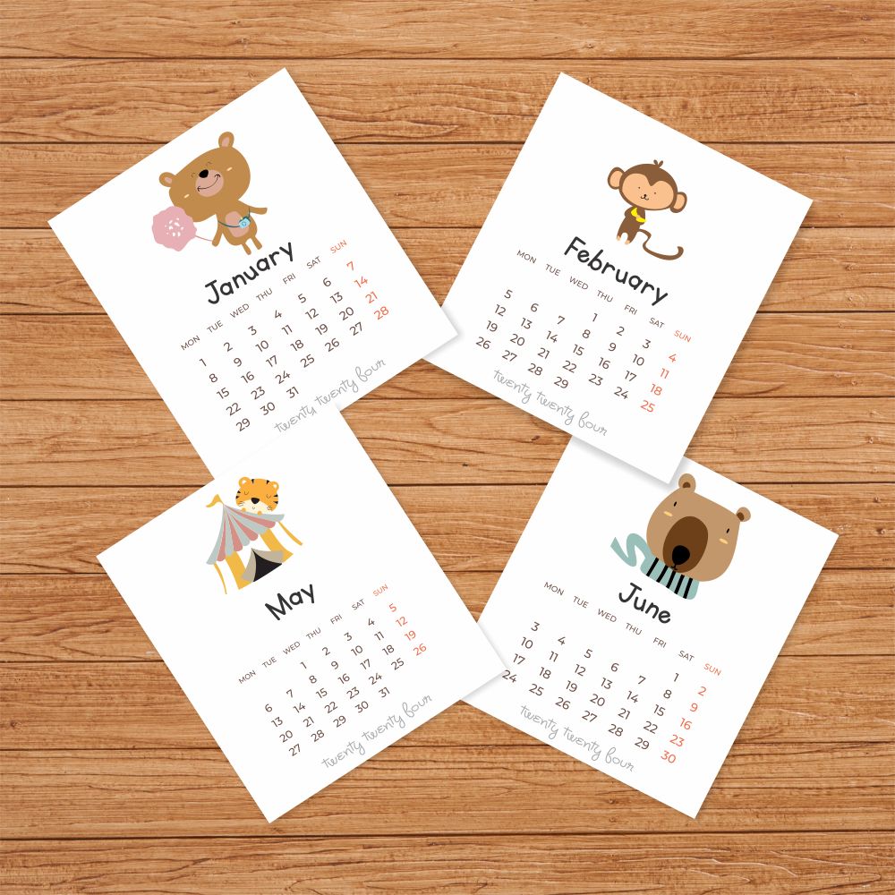 Desk calender - Cute Animals - PyaraBaby