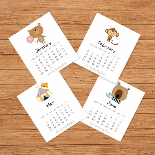 Desk calender - Cute Animals - PyaraBaby