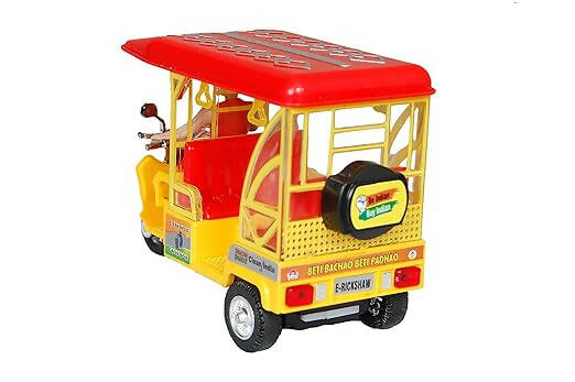 Toyz Zone Present E-Rickshaw Toy (Pull Back Action Toy) with 1 Small Car Free - PyaraBaby