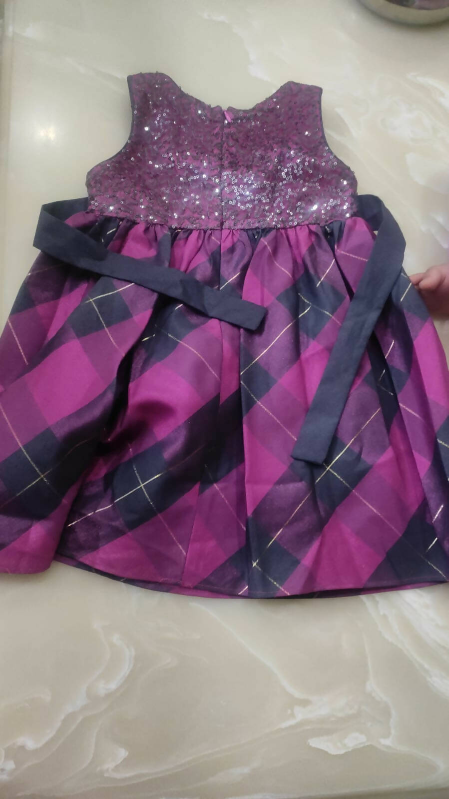 Partywear Frock/Dress - Pink and Grey - PyaraBaby