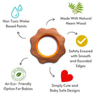 Bring sunshine and comfort to your baby's teething with Babycov's Cute Cloud and Sun Neem Wood Teethers - organic goodness for safe and playful chewing!