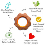 Bring sunshine and comfort to your baby's teething with Babycov's Cute Cloud and Sun Neem Wood Teethers - organic goodness for safe and playful chewing!