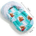 BABYHUG Teddy Print Baby Jumbo Bedding Set With Mosquito Net - Green - PyaraBaby