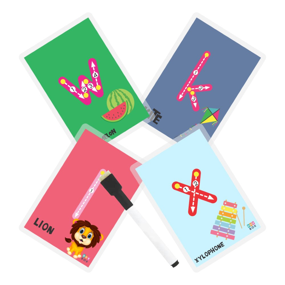 Lowercase abc rewritable Flashcards / Tracing mats - PyaraBaby