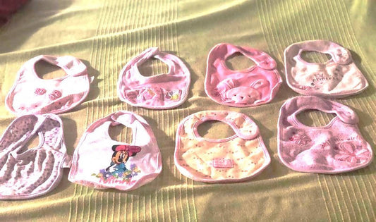 Brand New 8 Combo of Baby Bibs - Pink Color - PyaraBaby