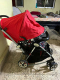 MEE MEE Baby Pram/Stroller/ Traveller Buggy (Dark Red Black) - PyaraBaby