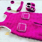 Handmade Customized Crochet Romper with Shoes and Hairband for Baby - PyaraBaby