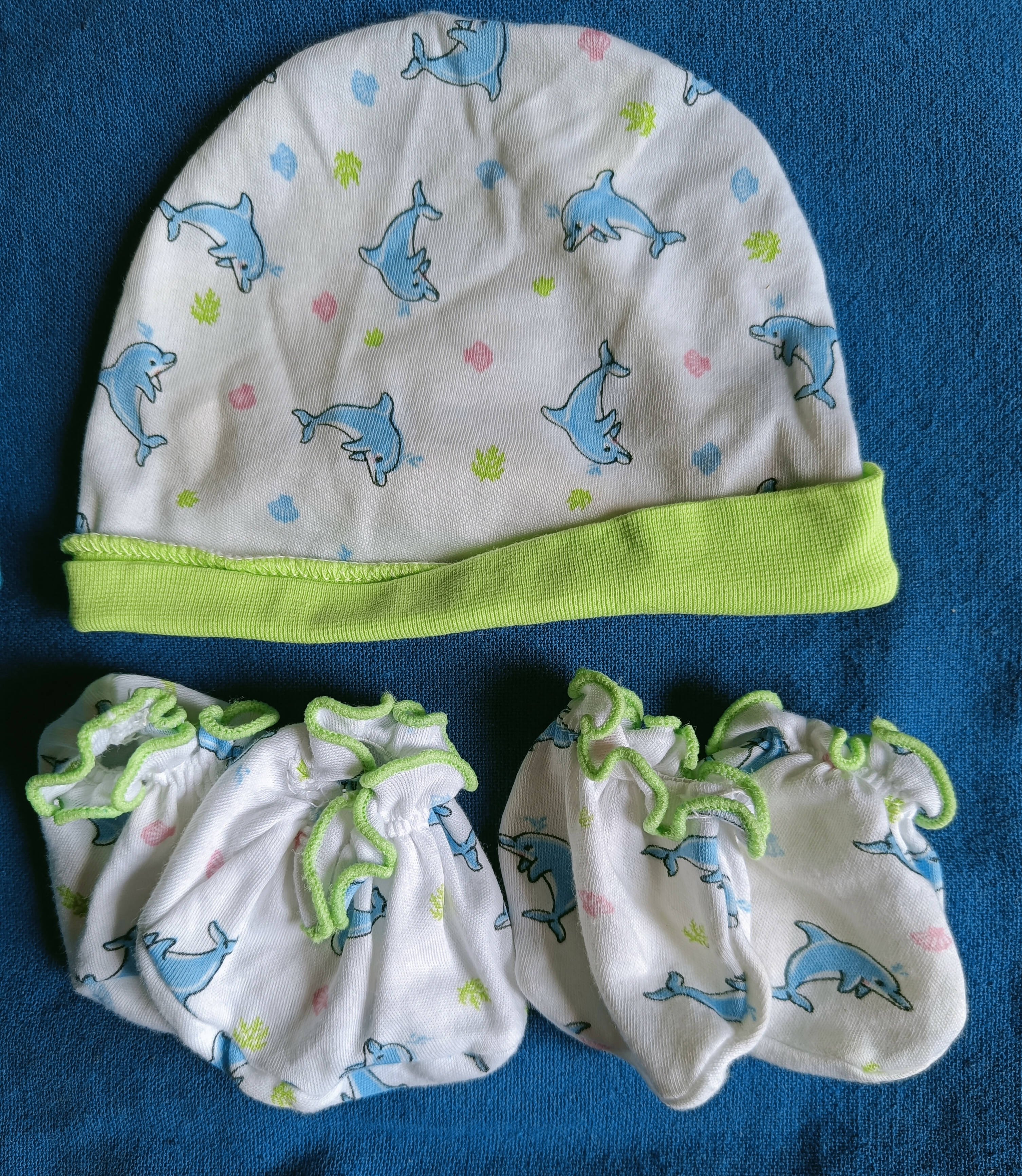 Cotton Cap mittens and booties set (pack of 2) - PyaraBaby