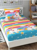 Abstract Cotton 1 Single Bedsheet With 1 Pillow Covers - PyaraBaby