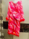 Soft Satin Based Cotton Dress with Feather Details. Mother-Daughter Twinning Outfits