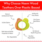 Make teething fun with Babycov's Cute Frog and Porcupine Neem Wood Teethers - natural comfort for safe and playful chewing!