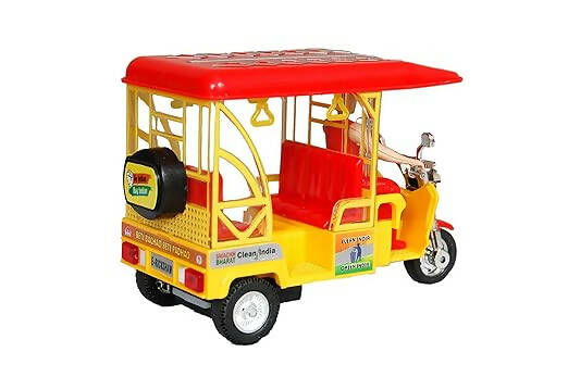 Toyz Zone Present E-Rickshaw Toy (Pull Back Action Toy) with 1 Small Car Free - PyaraBaby