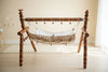 Wooden Single Dandi Cradle with Cloth