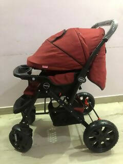 BABYHUG Melody Stroller/Pram With Reversible Handle & Canopy - Maroon - PyaraBaby